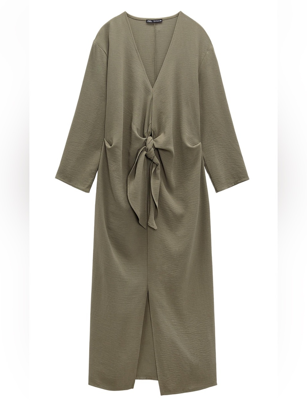 ZARA knotted flowy dress with slit